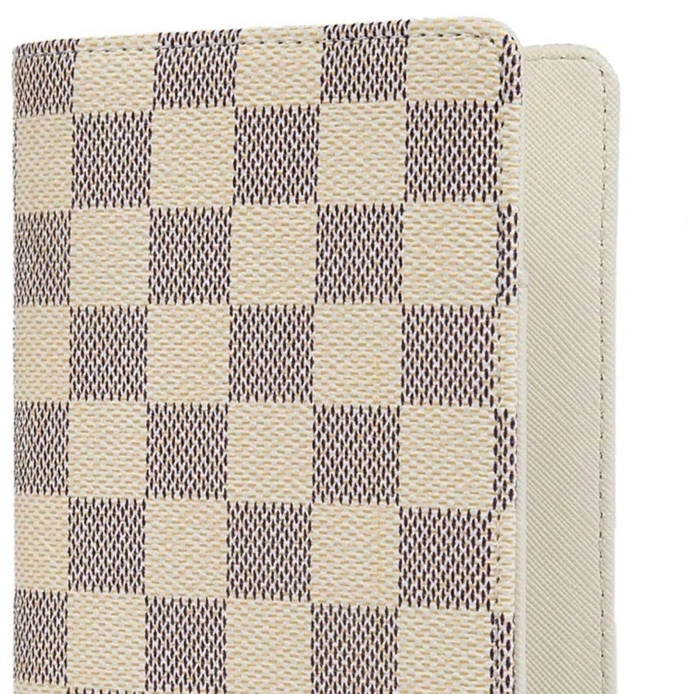 LUX Cream checkered  RFID Passport Holder …NEW